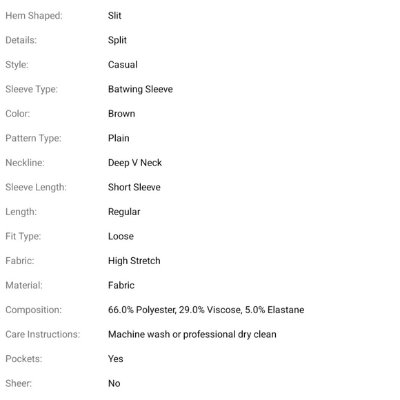 Plus Size Women's Summer Solid Color V-Neck Batwing Short Sleev… - Picture 3 of 3